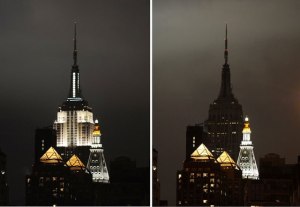 The Empire State Building goes dark for Earth Hour 2013
