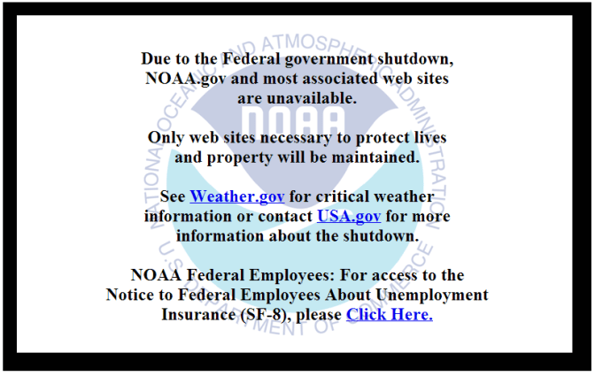 Because of the shutdown, I couldn't access data from NOAA.
