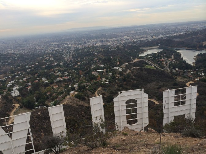 Hike up to the Hollywood sign - notice the Los Angeles aquifer on the right side over the H!