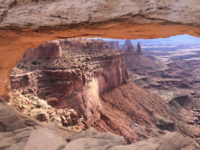 View of the park geography through Mesa Arch