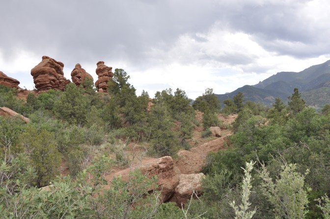 "Siamese Twins" - the two similar rock formations on the right.