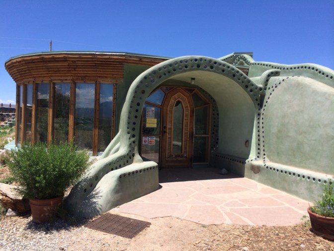 "Hobbit houses" built into the sand.