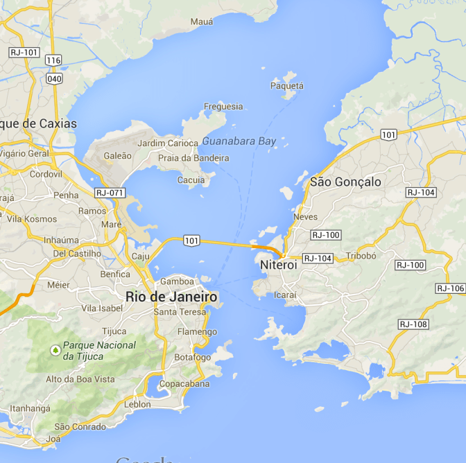 Guanabara Bay borders Rio - the site for the 2016 summer Olympics.