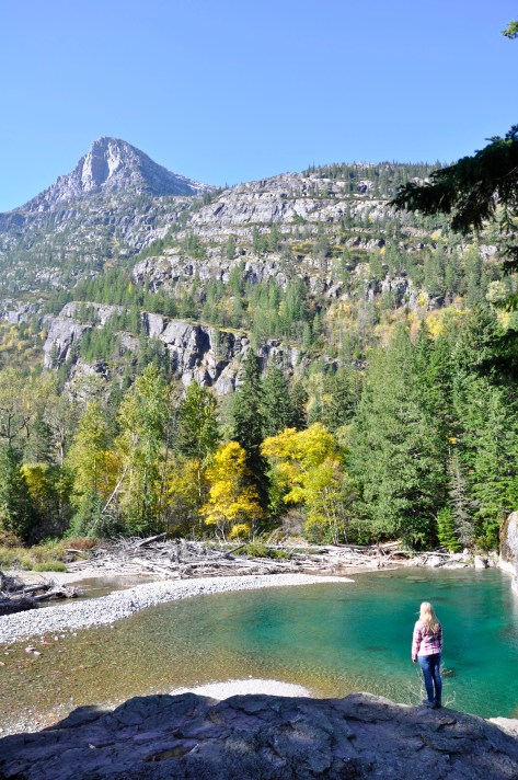 Kasey along McDonald Creek.