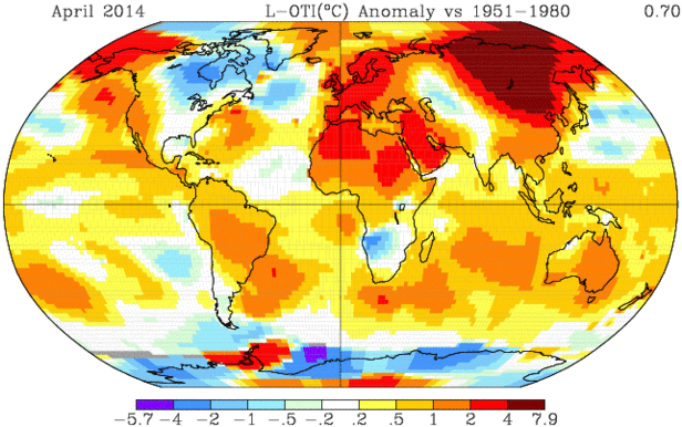 NASA2014TemperatureMap