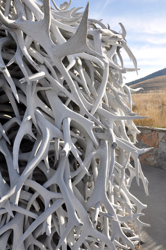 Antler sculpture at the entrance to the range